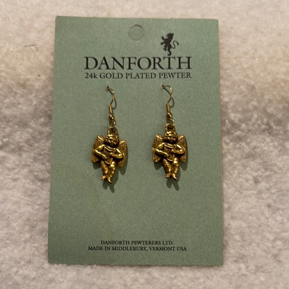 Gold Angel Earrings from Danforth